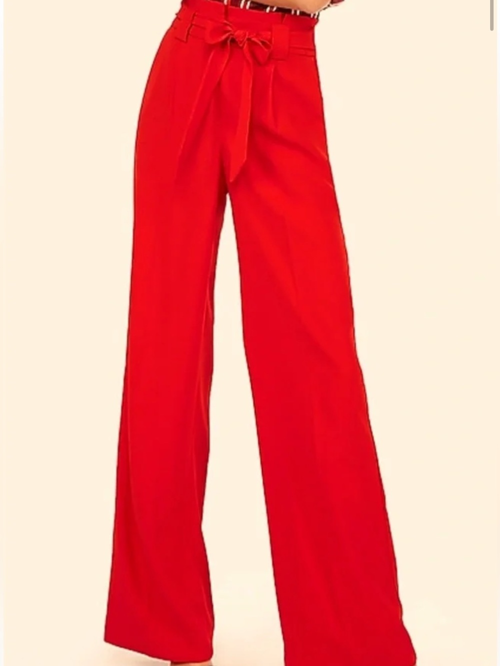 Express Wide-Leg High-Rise Pants Red Medium NWT